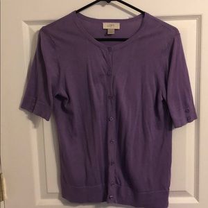 Purple short sleeve LOFT cardigan
